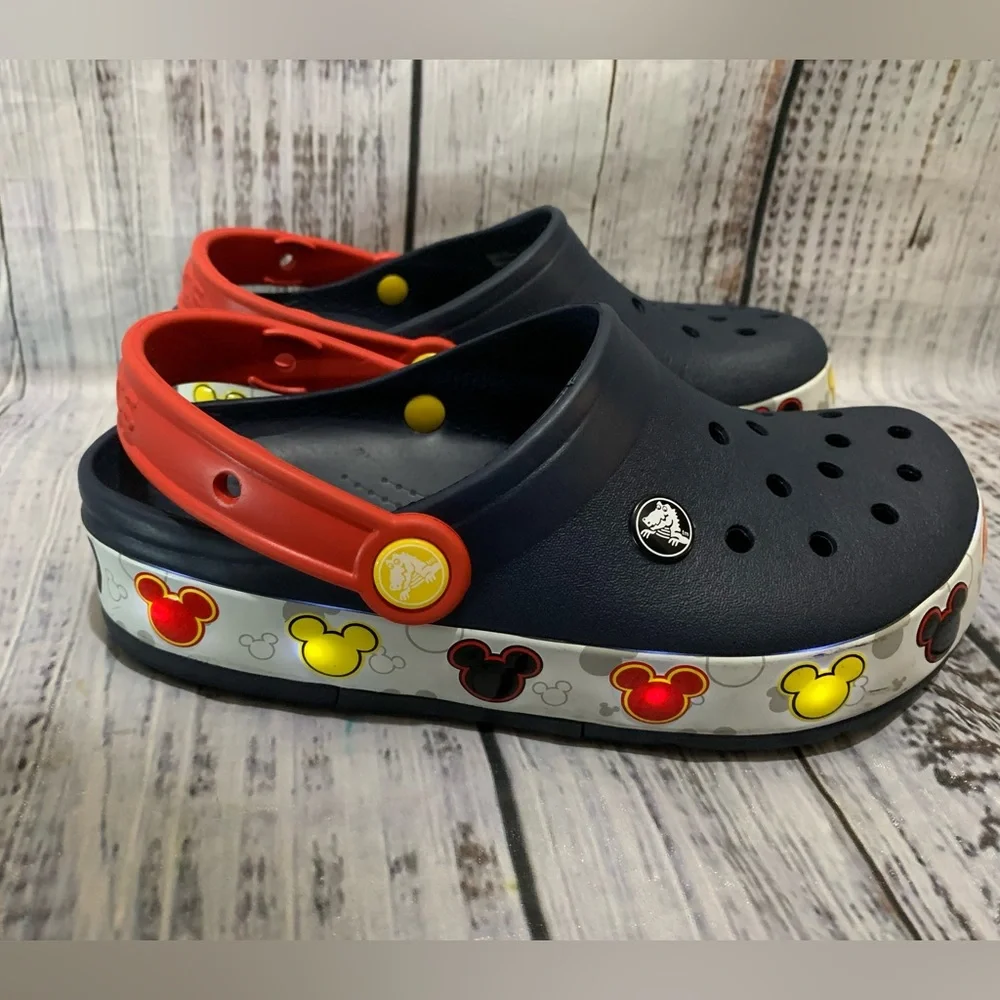 CROCS Navy Red Yellow Mickey Accent Clog